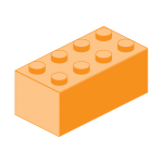 La imagen muestra un bloque de LEGO con 8 cabezas que simboliza una mini bodega.